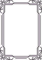 Elegant vintage decorative frame with swirls adding a touch of sophistication, perfect for certificates, diplomas, invitations, menus, labels, and various design projects