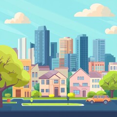 Landscape with buildings