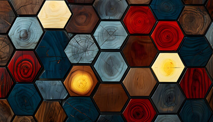 background with hexagons woods