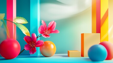 Dynamic portfolio representation with colorful investment assets, showcasing diverse opportunities