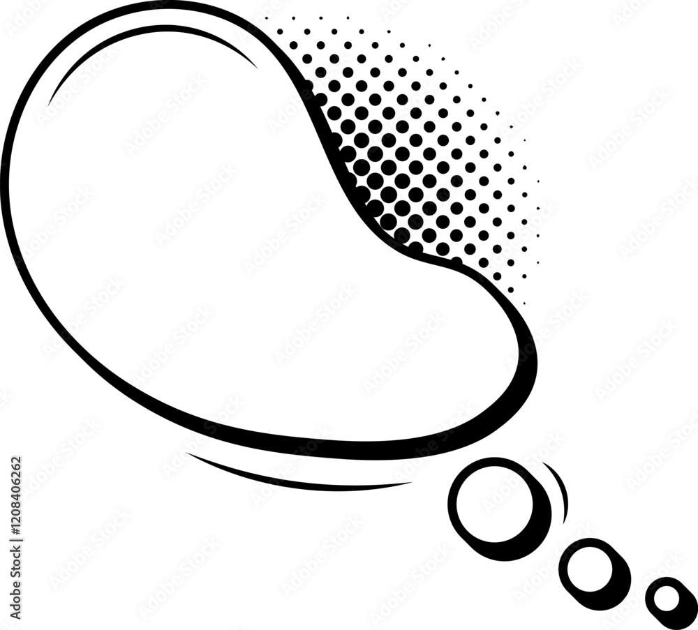 Poster retro empty comic book speech bubble with halftone and motion lines is waiting to be filled with tex