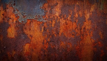A grunge, old rusty iron metal texture, showcasing an abstract background with weathered, aged surfaces and distinctive rust patterns.
