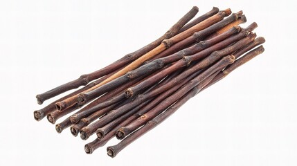 Cinnamon Sticks in Rich Brown Tones Isolated on White Background