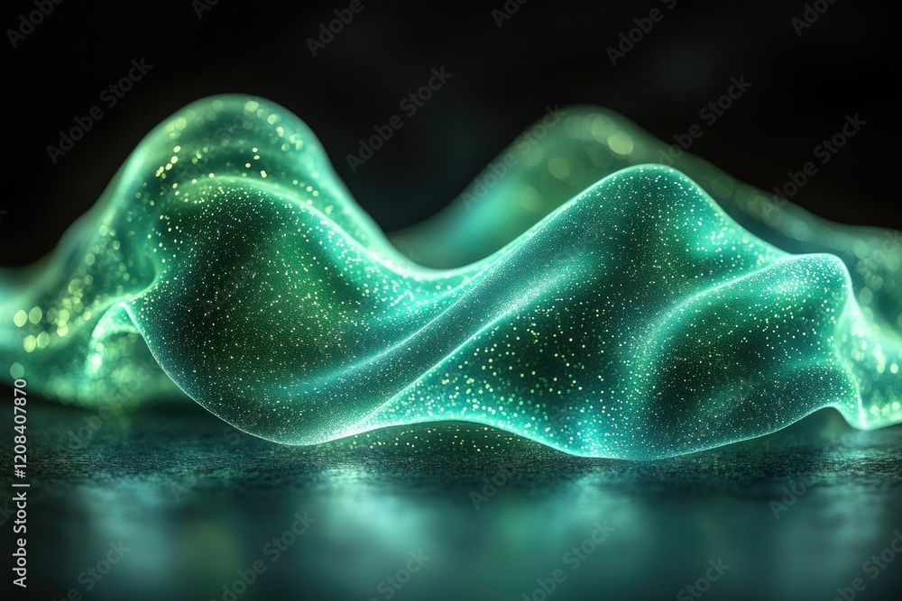 Aufkleber a close-up shot of a wave of light on a surface, ideal for use in science or technology contexts