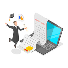 3D Isometric Flat Vector Illustration of Education, Student Learning Process. Item 1