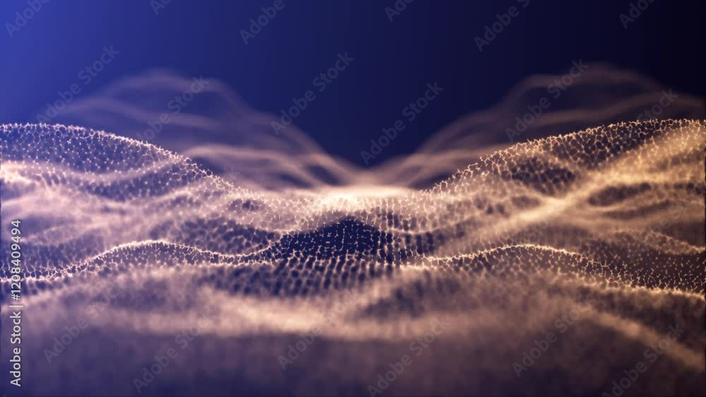 Poster abstract golden wave light pattern with a soft glow, creating a visual of energy flow, perfect for t