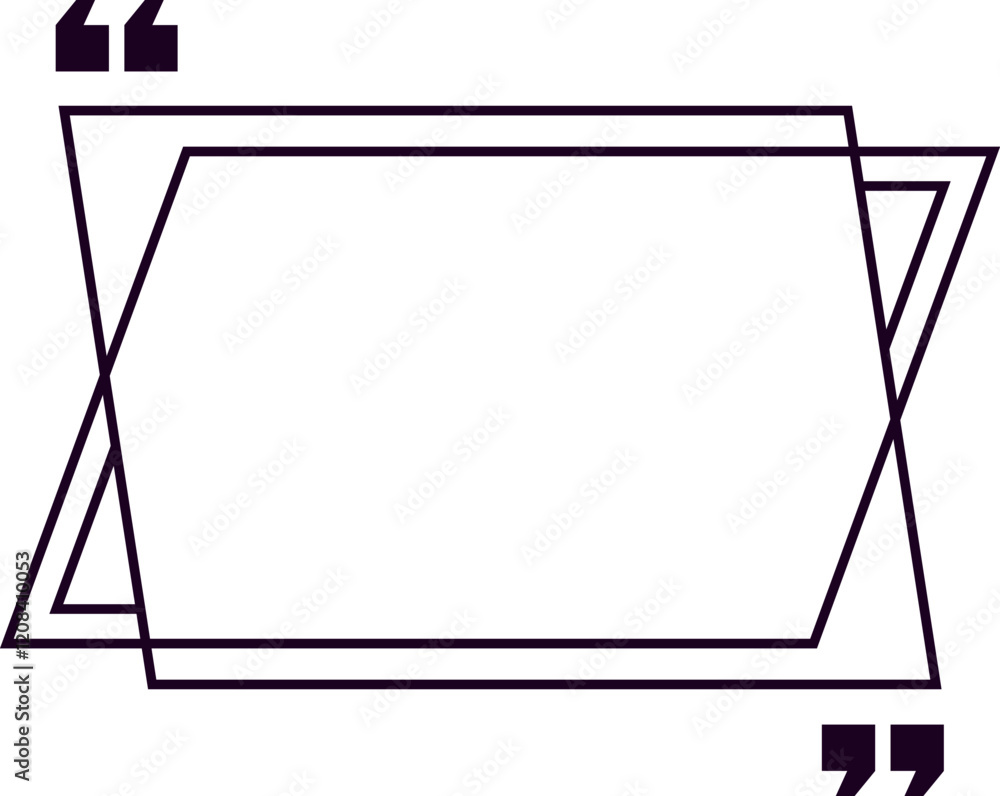 Poster geometric quote frame with intersecting triangles framing empty space for custom motivational quotes