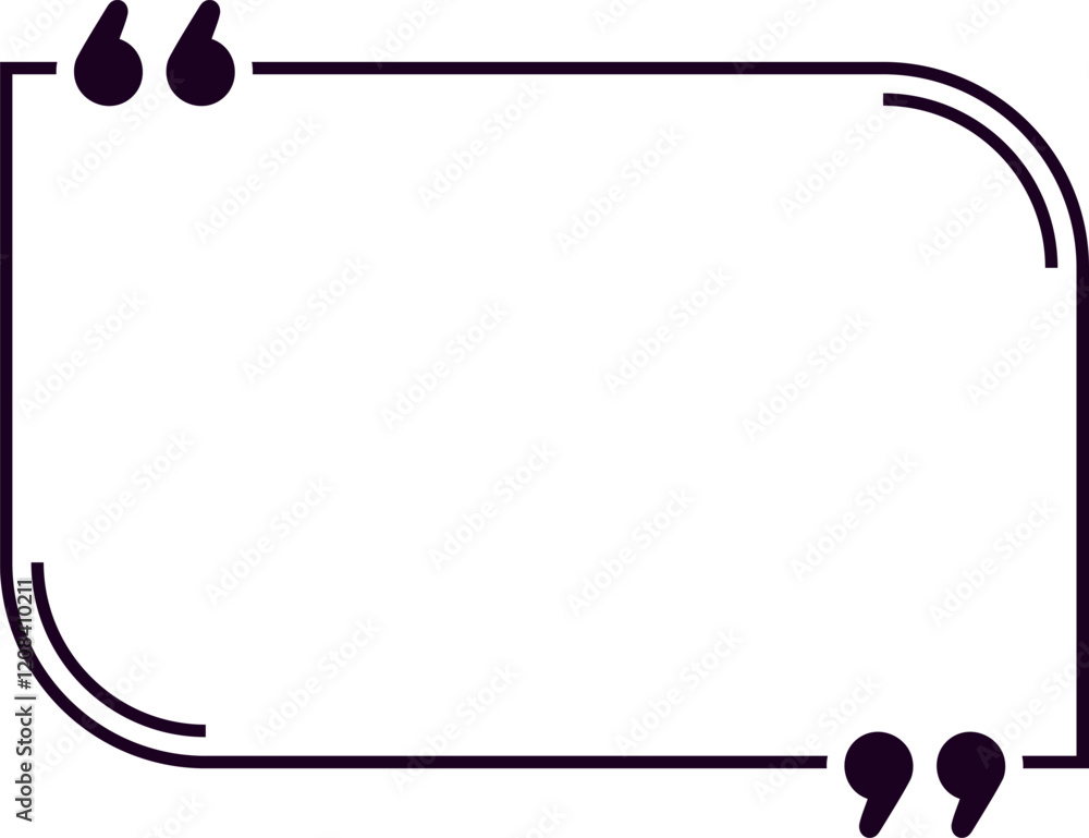 Poster empty rectangular quote frame featuring quotation marks in the top left and bottom right corners, pr