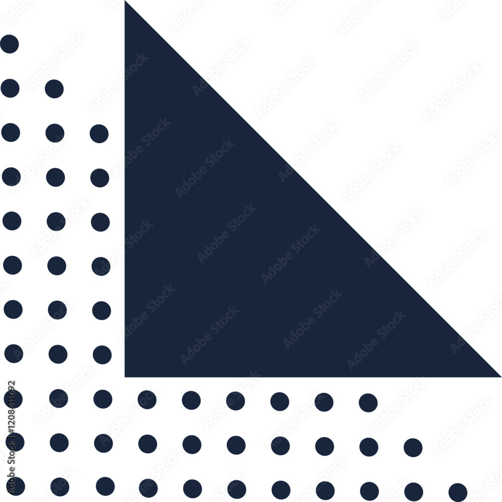 Poster minimalist graphic design featuring a large dark blue triangle partially obscuring a white backgroun