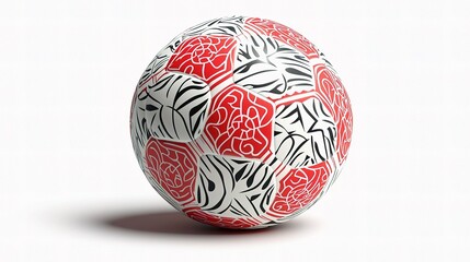 Realistic 3D Soccer Ball with Detailed Patterns and Unique Design