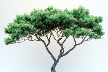 A miniature tree in a container on a table, suitable for interior design or decorative purposes