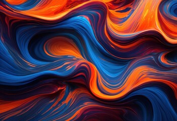 Fototapeta premium stunning abstract liquid swirls vibrant color patterns creating mesmerizing visual experience fluid dynamics, art, design, texture, background, glossy, waves