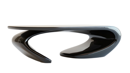 Office metallic desk, chrome, modern contemporary style, transparent background.