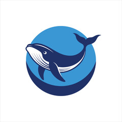  Majestic Whale Swimming Through Deep Blue Waters Silhouette Retro Vintage Vector Art