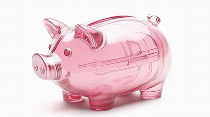 Fototapeta premium Concept of Saving Money with a Pink Piggy Bank for Financial Goals