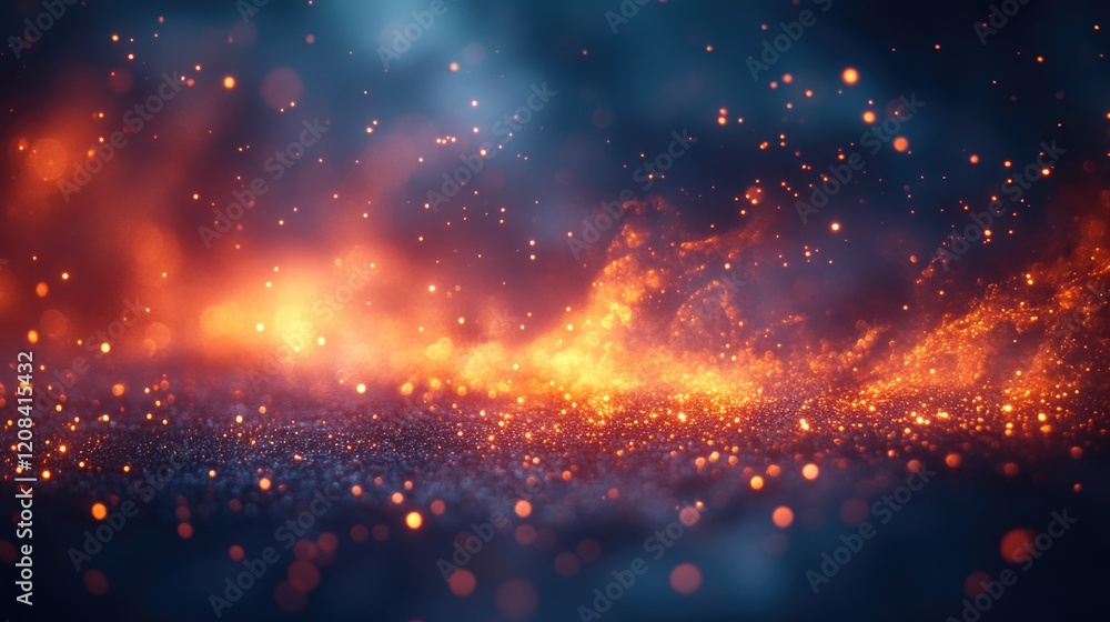 Poster a blurred image of a dark background with orange lights, suitable for use in scenes where mysterious