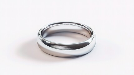 Isolated Shiny Silver Ring on White Background for Creative Use