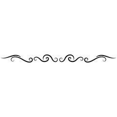 Vintage swirl decorative divider line. Flourish text separator in classic and luxury style	