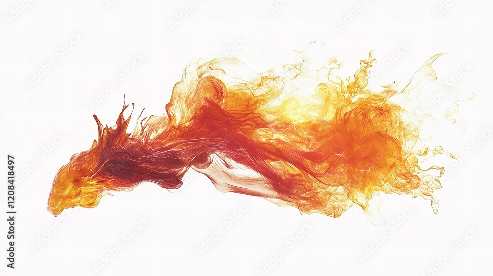 Aufkleber dynamic flames in realistic fire with isolated movement effects