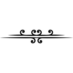 Vintage swirl decorative divider line. Flourish text separator in classic and luxury style	