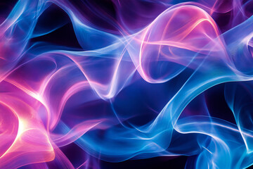 Fototapeta premium Futuristic Neon Waves with Glowing Abstract Curves, Vibrant Colors, and Digital Art Aesthetics for Modern Design and Dynamic Light Patterns