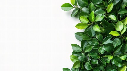 Fototapeta premium Lush Green Foliage Isolated on Bright White Background for Design