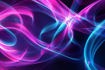Futuristic Neon Waves with Glowing Abstract Curves, Vibrant Colors, and Digital Art Aesthetics for Modern Design and Dynamic Light Patterns