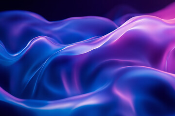 Obraz premium Futuristic Neon Waves with Glowing Abstract Curves, Vibrant Colors, and Digital Art Aesthetics for Modern Design and Dynamic Light Patterns