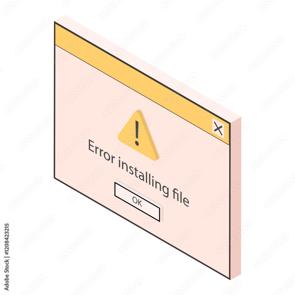 Aufkleber 3d isometric flat vector set of retro error messages, throwback to the 90s interface. a nostalgic re