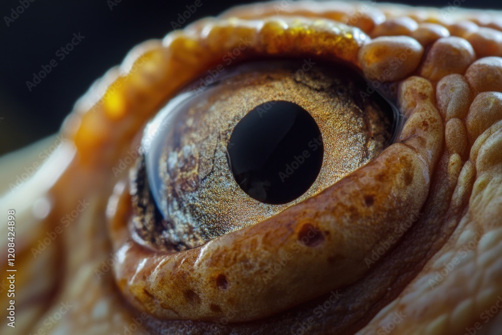 Poster a close-up view of a snake's eye with intricate patterns and textures