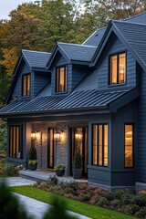 A residential building with multiple windows on the facade