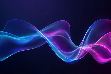 Naklejka premium Futuristic Neon Waves with Glowing Abstract Curves, Vibrant Colors, and Digital Art Aesthetics for Modern Design and Dynamic Light Patterns