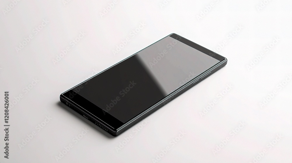 Poster blank smartphone screen template on light background for design use