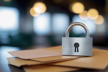 A padlock sitting on top of a piece of paper, suggesting secrecy and confidentiality