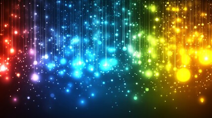 Obraz premium Rainbow Lights, Festive Background With Colorful Glittering Particles, And Sparkling Texture