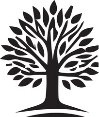 black and white tree