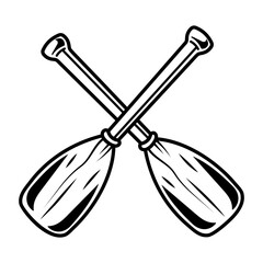 Boat oars icon in hand drawn style