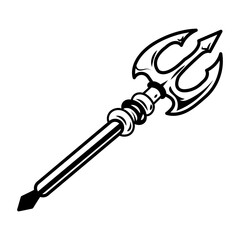 A sketchy icon of sea trident
