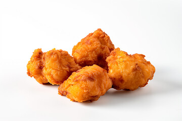 fried chicken nuggets on white