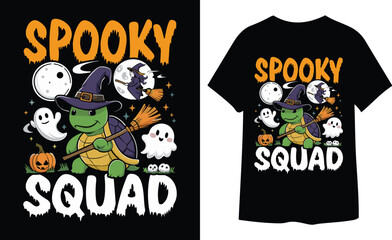Spooky Squad Graphic Design Typography Vector Art Illustration T-Shirt Design