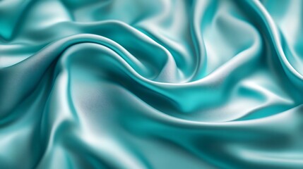 Aqua Silk Drapery: A Study in Smoothness and Texture