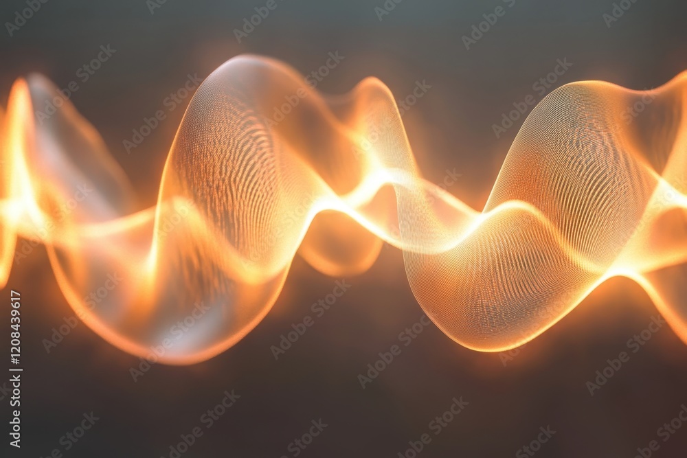 Poster dynamic wave pattern creating an abstract visual effect in warm tones