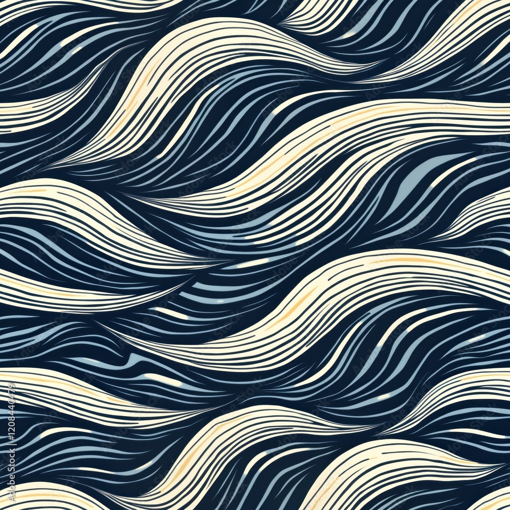 Aufkleber abstract wavy pattern design featuring flowing lines. swirling lines create dynamic motion effect. p