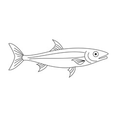 Minimalist Anchovy Fish Vector Art Illustration