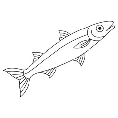 Minimalist Anchovy Fish Vector Art Illustration
