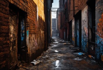 richly textured surfaces showcasing urban decay distressed cracked rusted fixtures other grunge aesthetics city environments, pavement, grime, peeling, wall