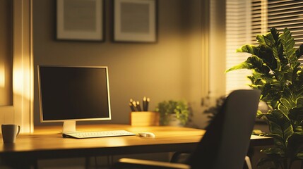 Modern and Beautiful Interior Office Room with Natural Light