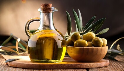 the olive oil and olives