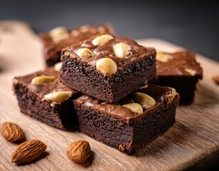 delicious chocolate brownie squares with nuts perfect for dessert or a sweet treat indulge in a flavorful chocolate experience