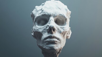 Obraz premium A skull with a white face and a black nose